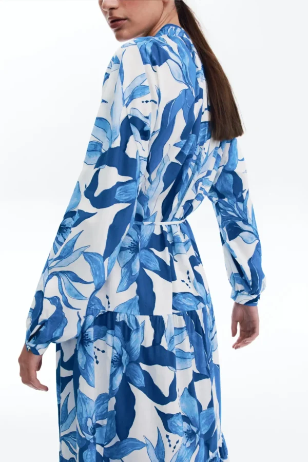 Flowing Botanical Shirt Dress